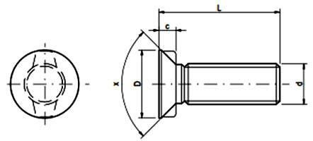 Plough Bolts with 2 Nibsand