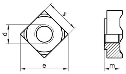 DIN 928 Square Weld Nuts